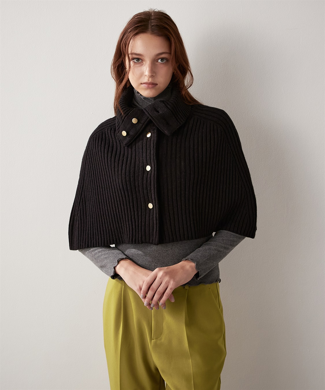 LE SOUK HOLIDAY 金ボタン ニットポンチョ_sub_11