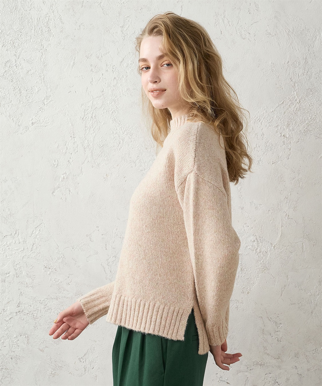 ミックスヤーン ハイネックニットプルオーバー LE SOUK HOLIDAY