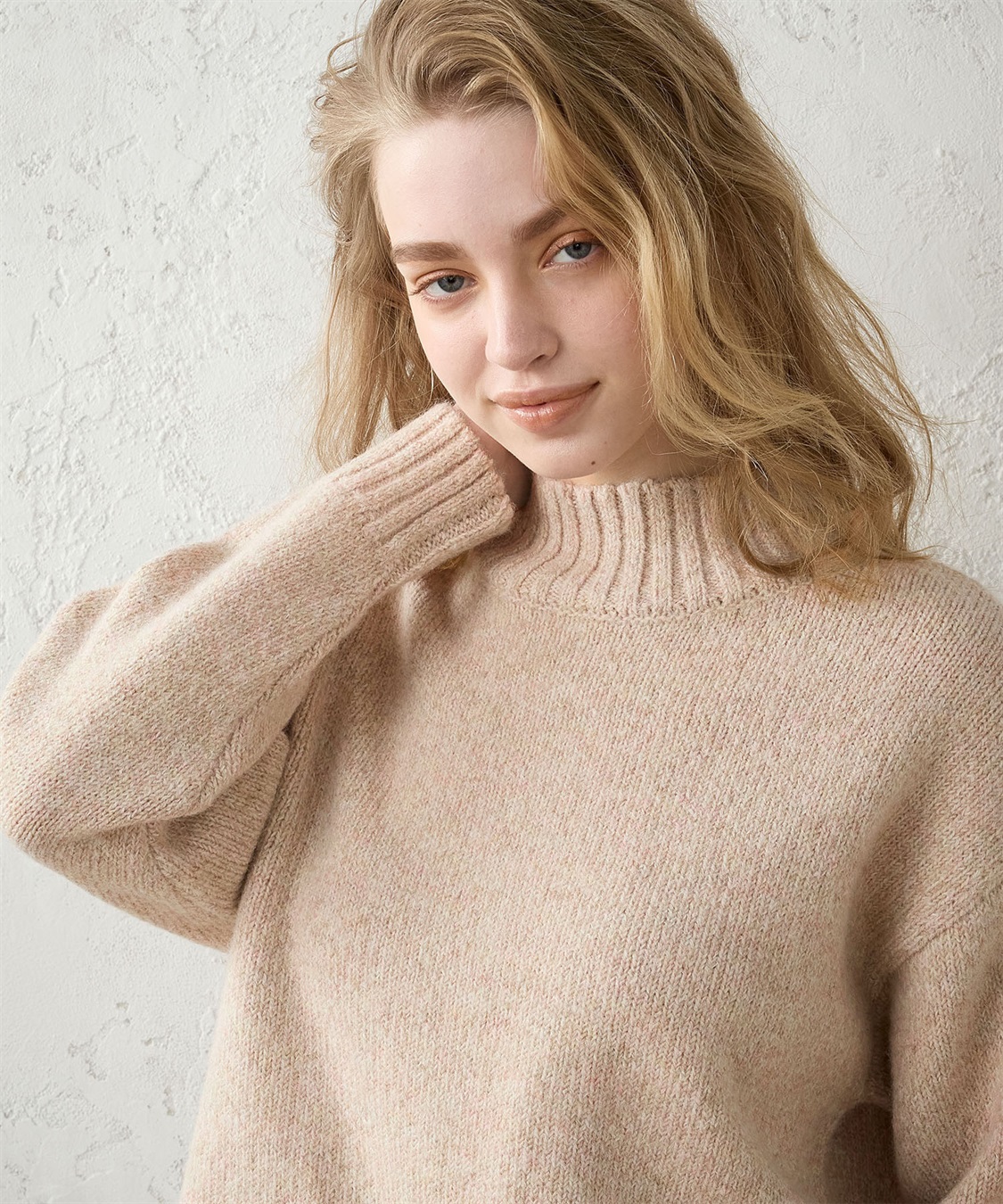 MARK&LONA ニットセーター ベージュ 40 日本製 MARK&LONA ニットセーター ベージュ 40 日本製 バイカラーニット