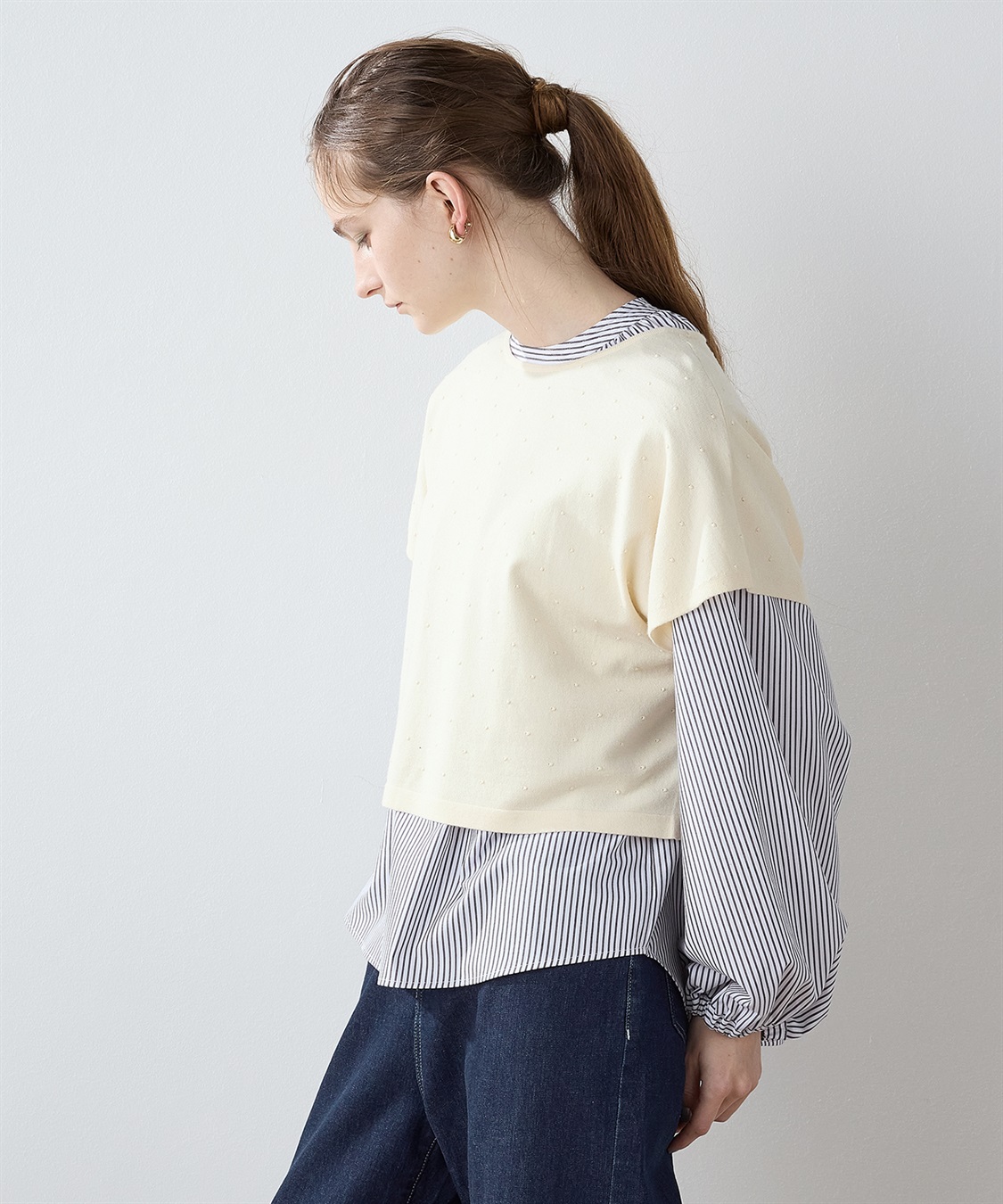 LE SOUK HOLIDAY ドットジャガード ニットベスト_sub_3