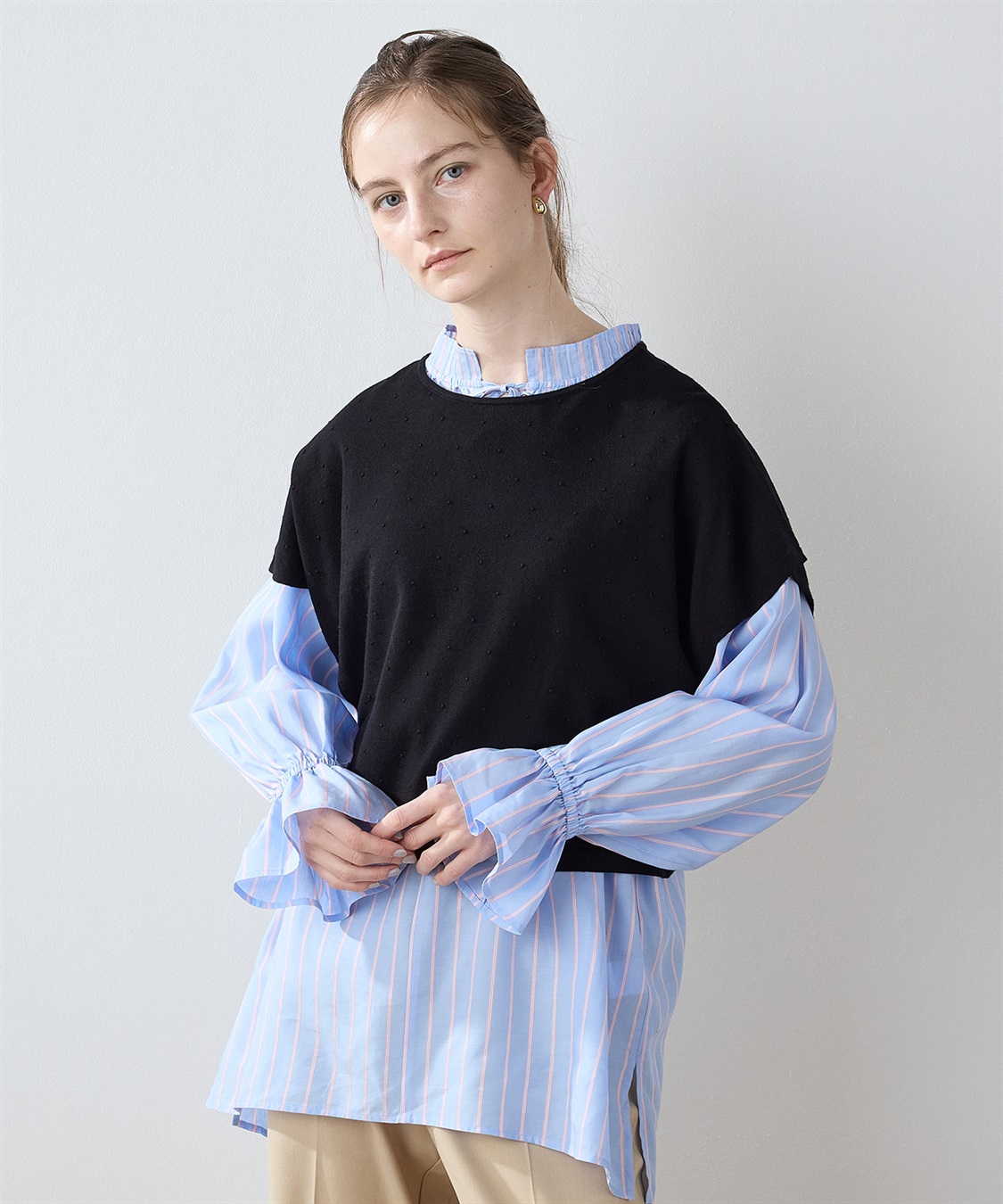 LE SOUK HOLIDAY ドットジャガード ニットベスト_sub_12