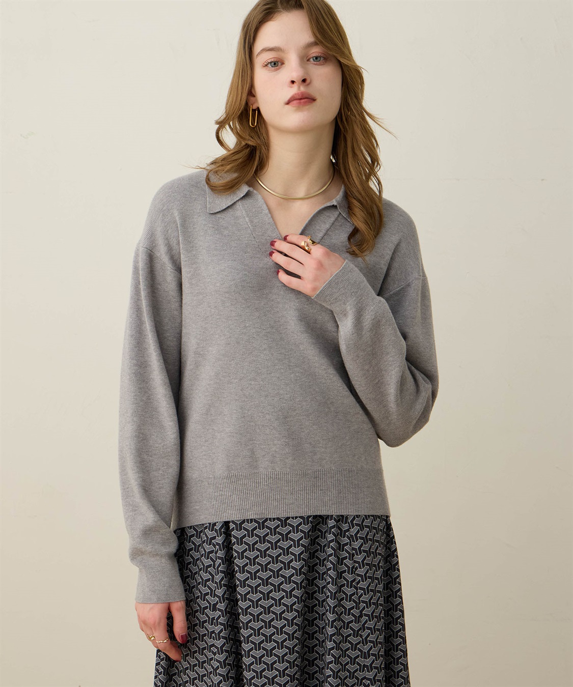 LE SOUK HOLIDAY スキッパーニットプルオーバー_sub_3