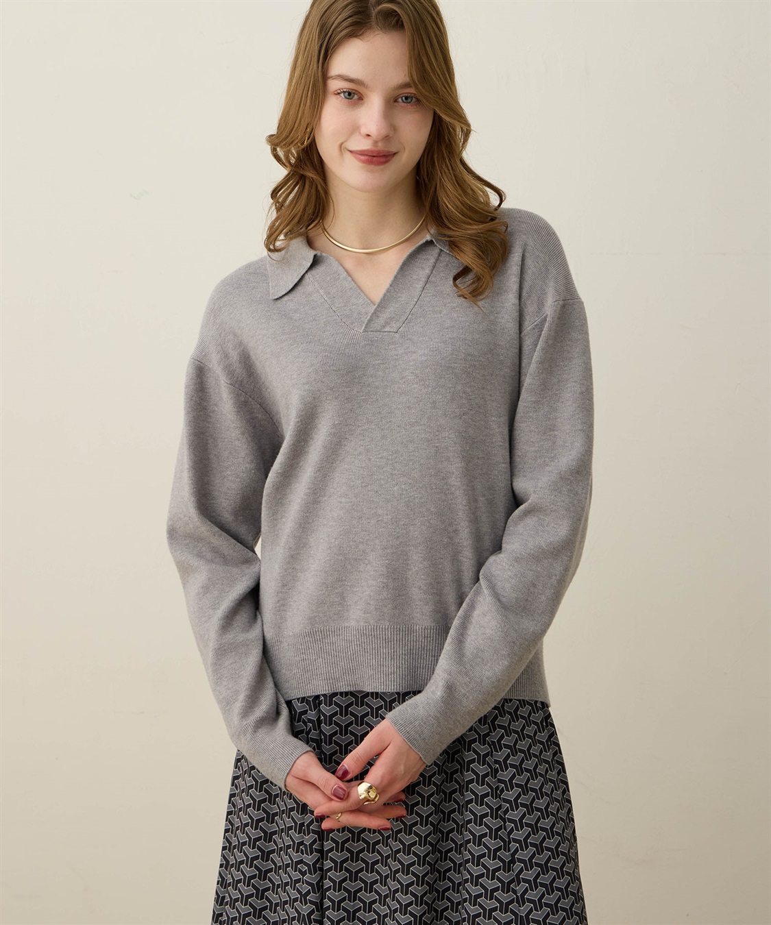 LE SOUK HOLIDAY スキッパーニットプルオーバー_sub_4