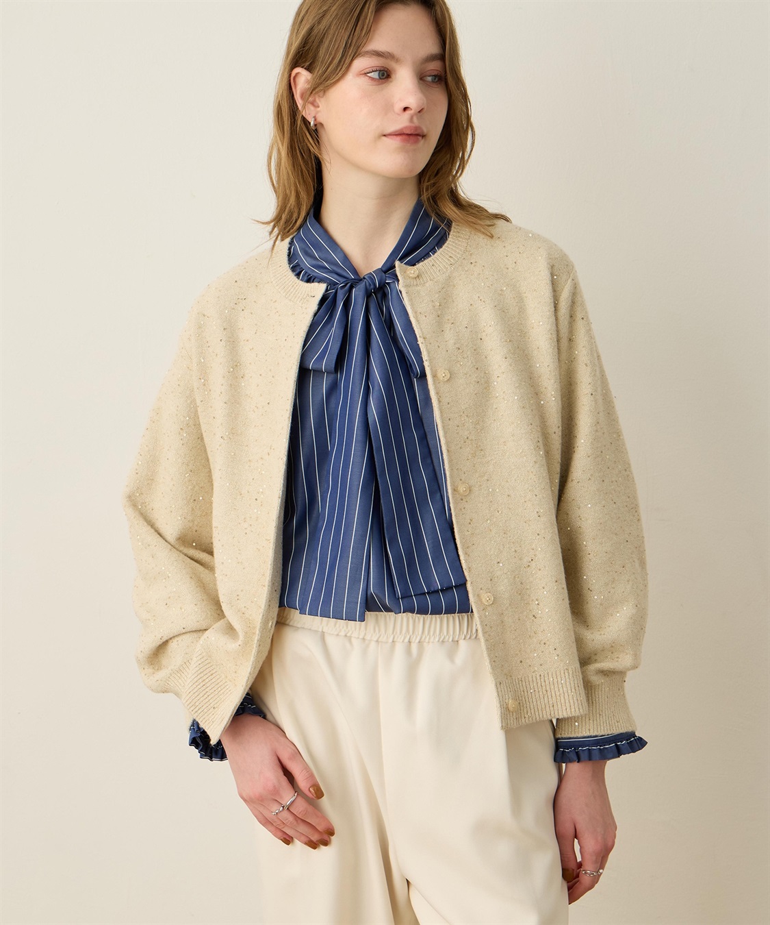 LE SOUK HOLIDAY スパンコールニットカーディガン_sub_1