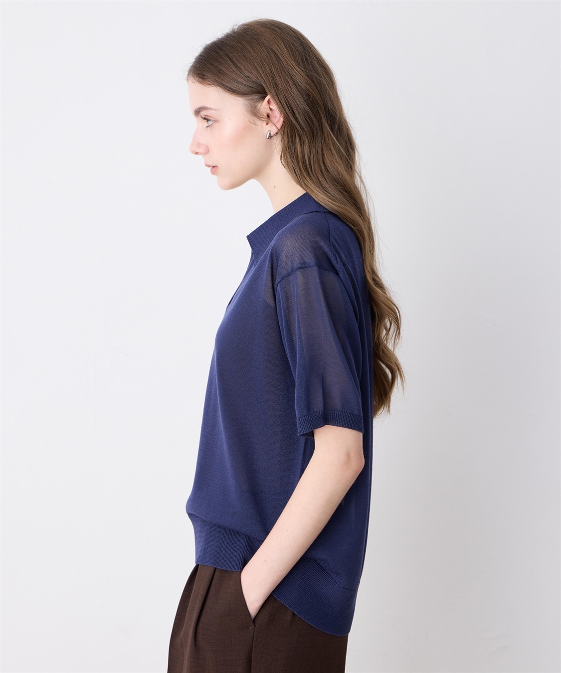 LE SOUK HOLIDAY 襟付きシアーニットプルオーバー_sub_3