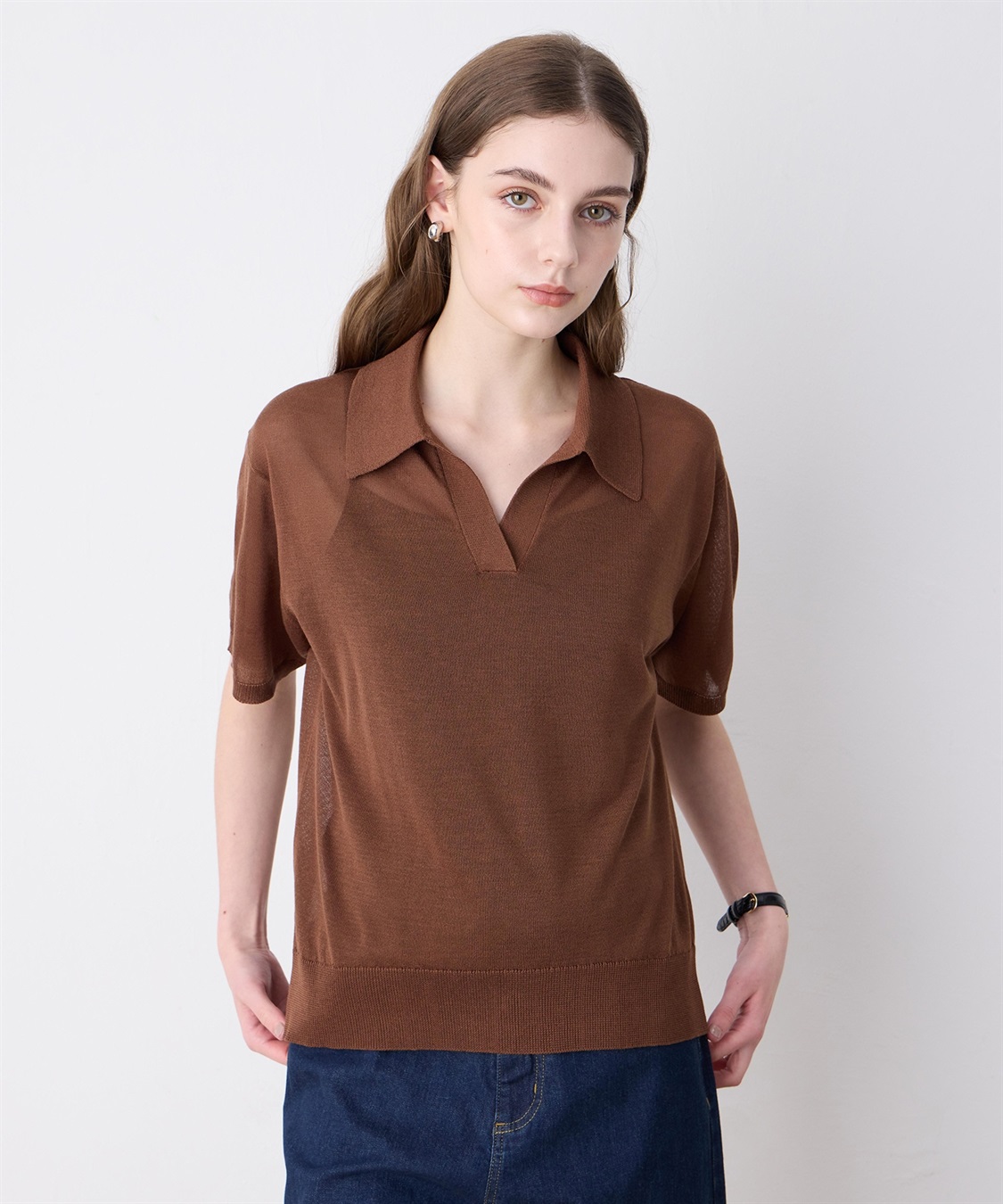 LE SOUK HOLIDAY 襟付きシアーニットプルオーバー_sub_6