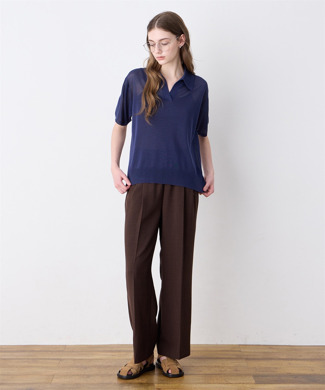 LE SOUK HOLIDAY 襟付きシアーニットプルオーバー_sub_15