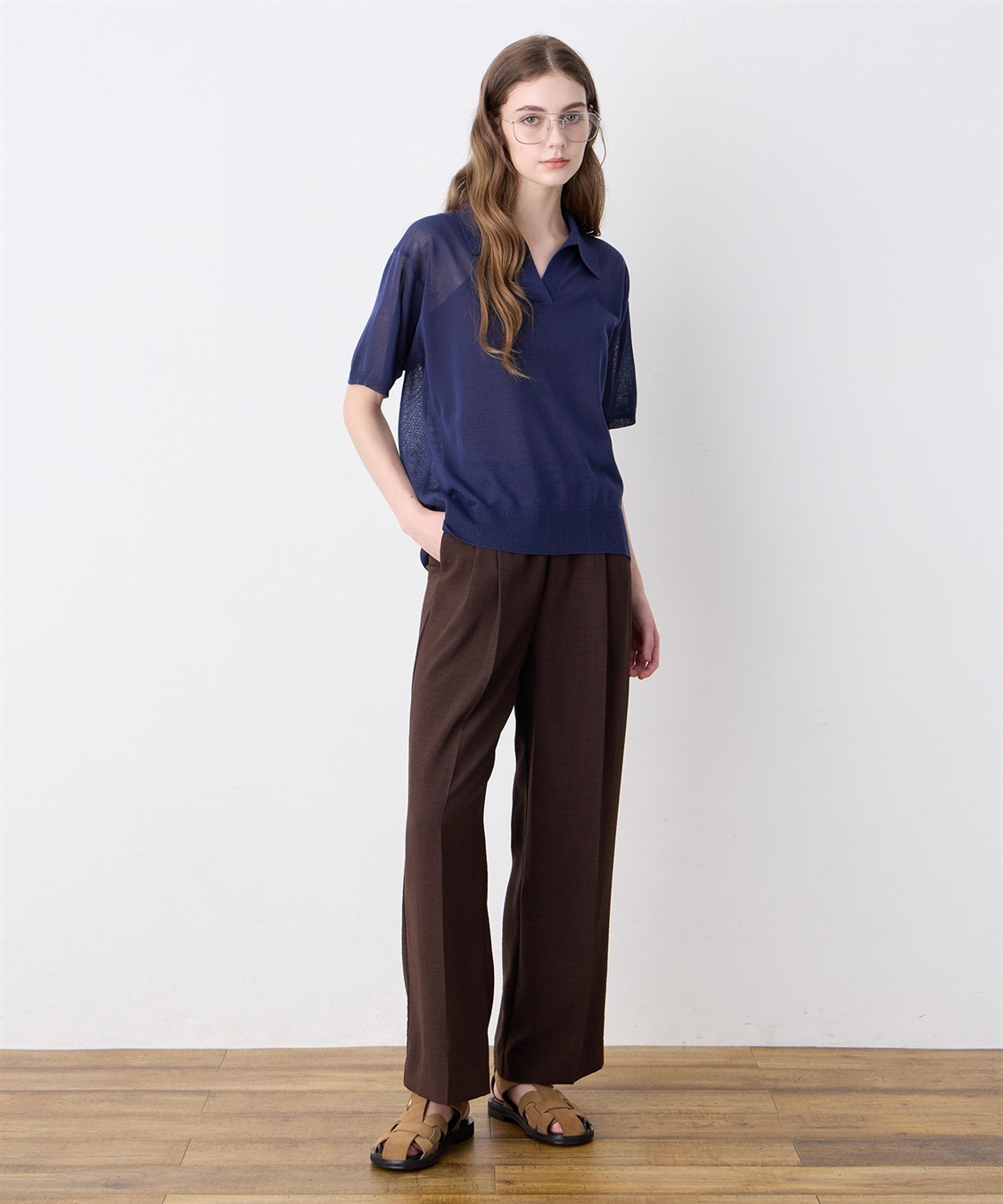 LE SOUK HOLIDAY 襟付きシアーニットプルオーバー_sub_17