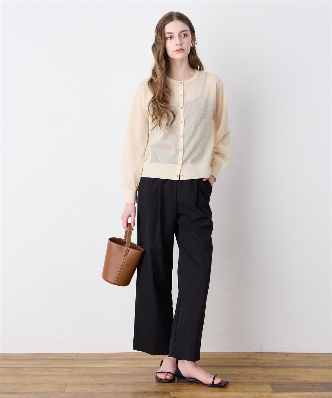 LE SOUK HOLIDAY 金ボタンシアーカーディガン_sub_11