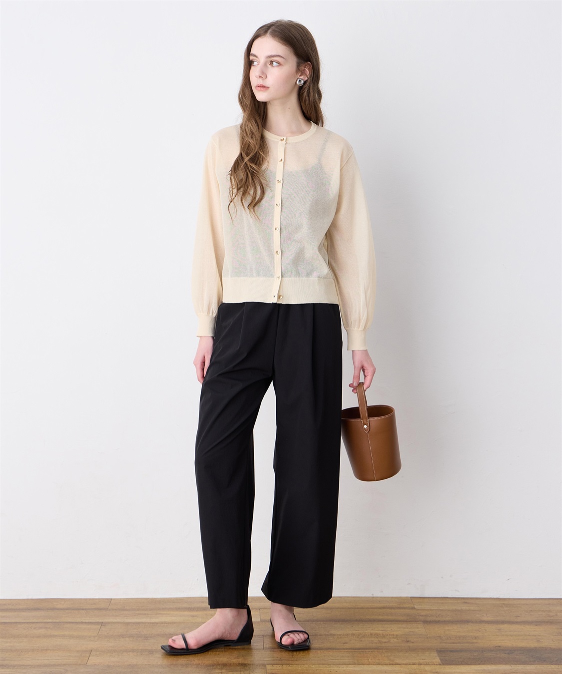 LE SOUK HOLIDAY 金ボタンシアーカーディガン_sub_12