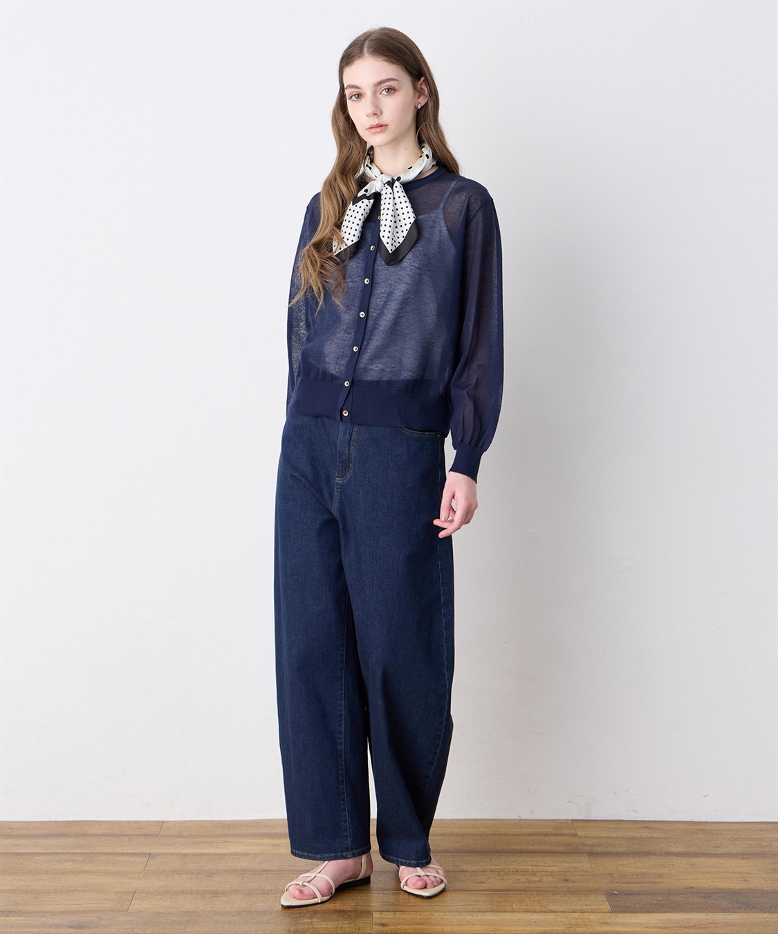 LE SOUK HOLIDAY 金ボタンシアーカーディガン_sub_14