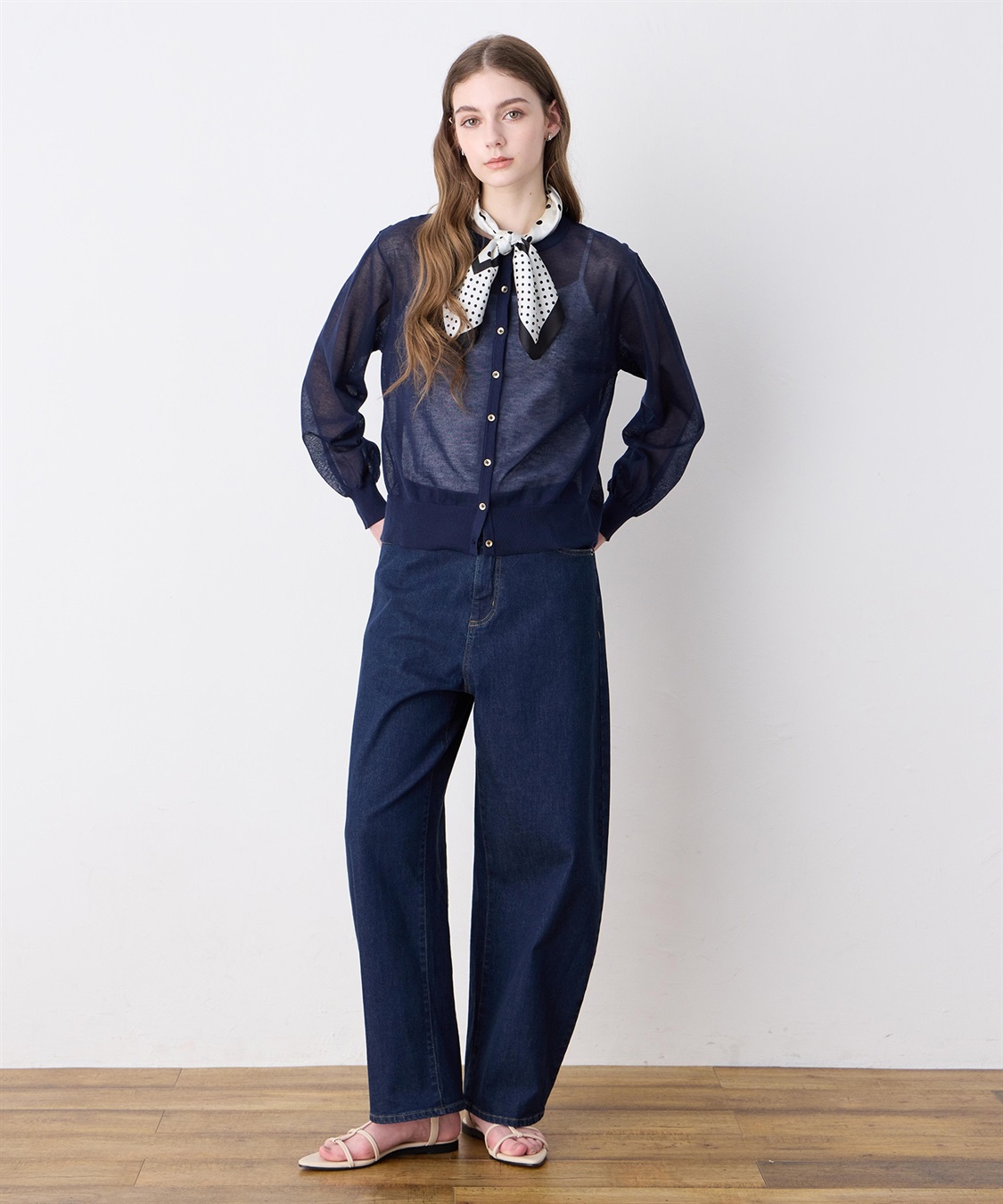 LE SOUK HOLIDAY 金ボタンシアーカーディガン_sub_15