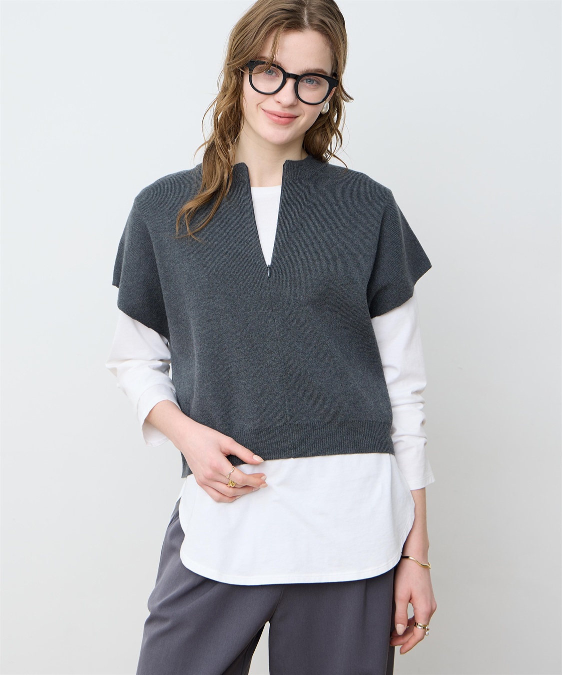 LE SOUK HOLIDAY ハーフZIPニットベスト_sub_2