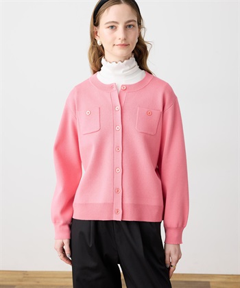 LE SOUK HOLIDAY ニットクルーネックカーディガン【ハンドウォッシャブル】_subthumb_1