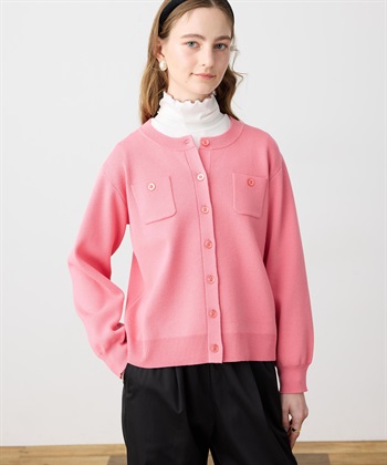 LE SOUK HOLIDAY ニットクルーネックカーディガン【ハンドウォッシャブル】_subthumb_2