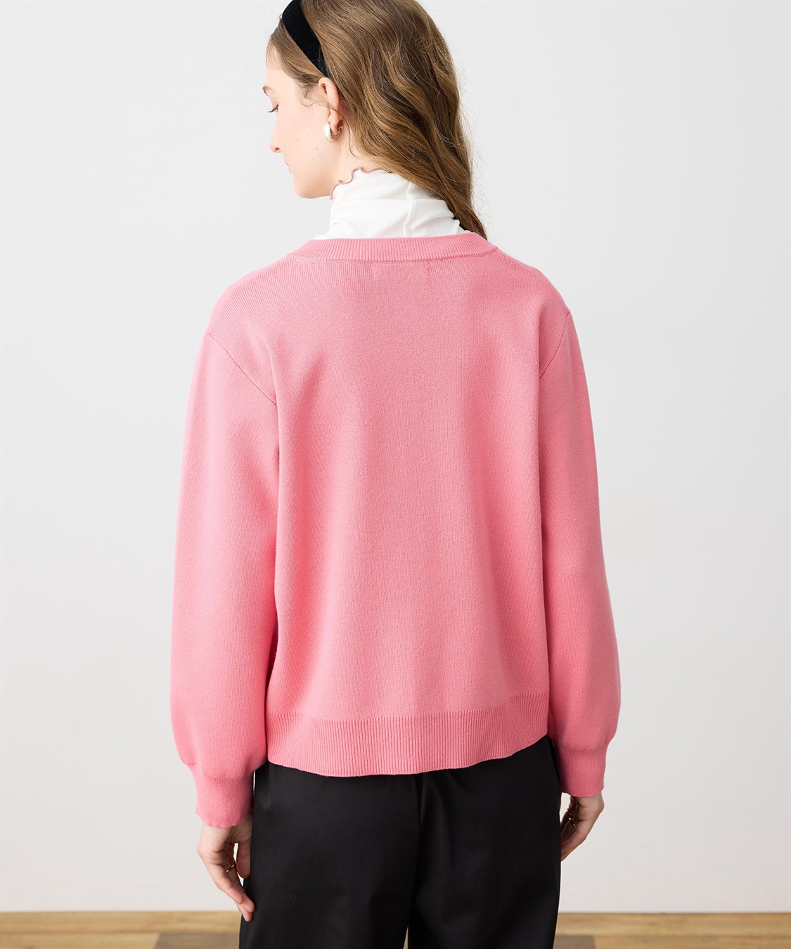 LE SOUK HOLIDAY ニットクルーネックカーディガン【ハンドウォッシャブル】_sub_4