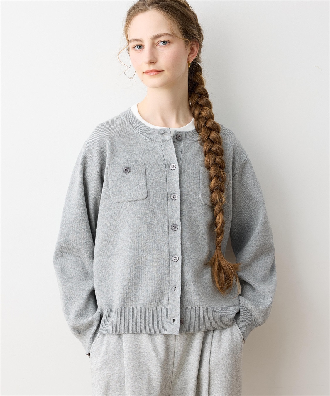 LE SOUK HOLIDAY ニットクルーネックカーディガン【ハンドウォッシャブル】_sub_6