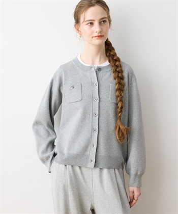 LE SOUK HOLIDAY ニットクルーネックカーディガン【ハンドウォッシャブル】_subthumb_7