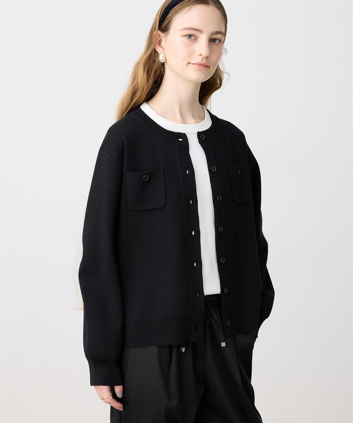 LE SOUK HOLIDAY ニットクルーネックカーディガン【ハンドウォッシャブル】_sub_10