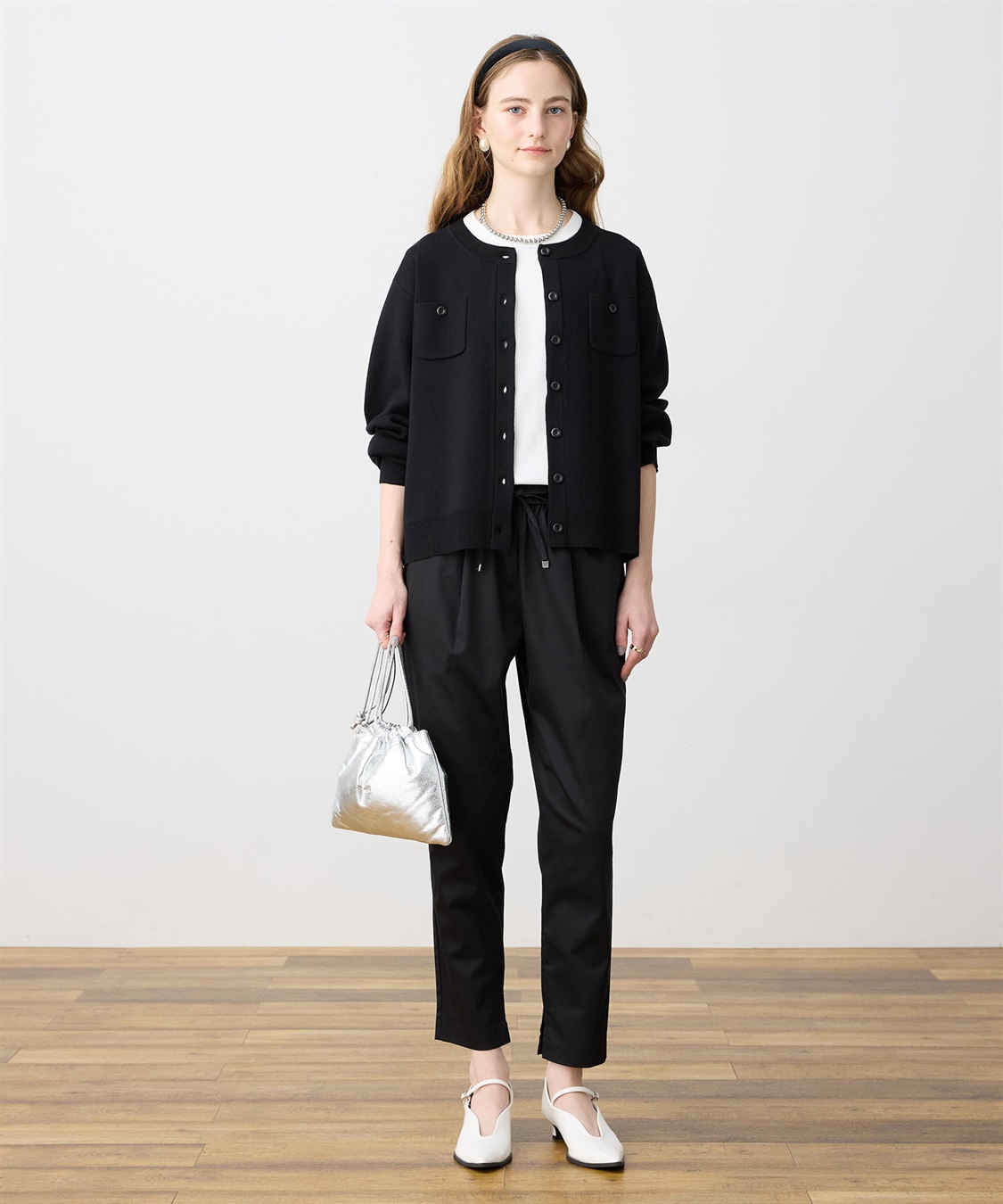 LE SOUK HOLIDAY ニットクルーネックカーディガン【ハンドウォッシャブル】_sub_11