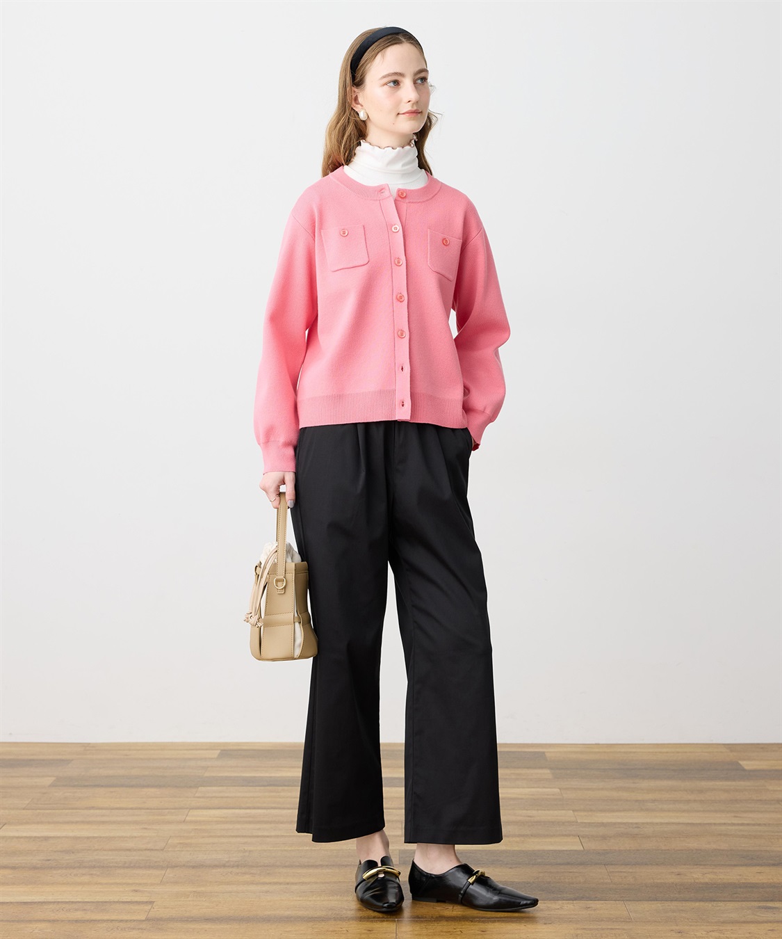 LE SOUK HOLIDAY ニットクルーネックカーディガン【ハンドウォッシャブル】_sub_17