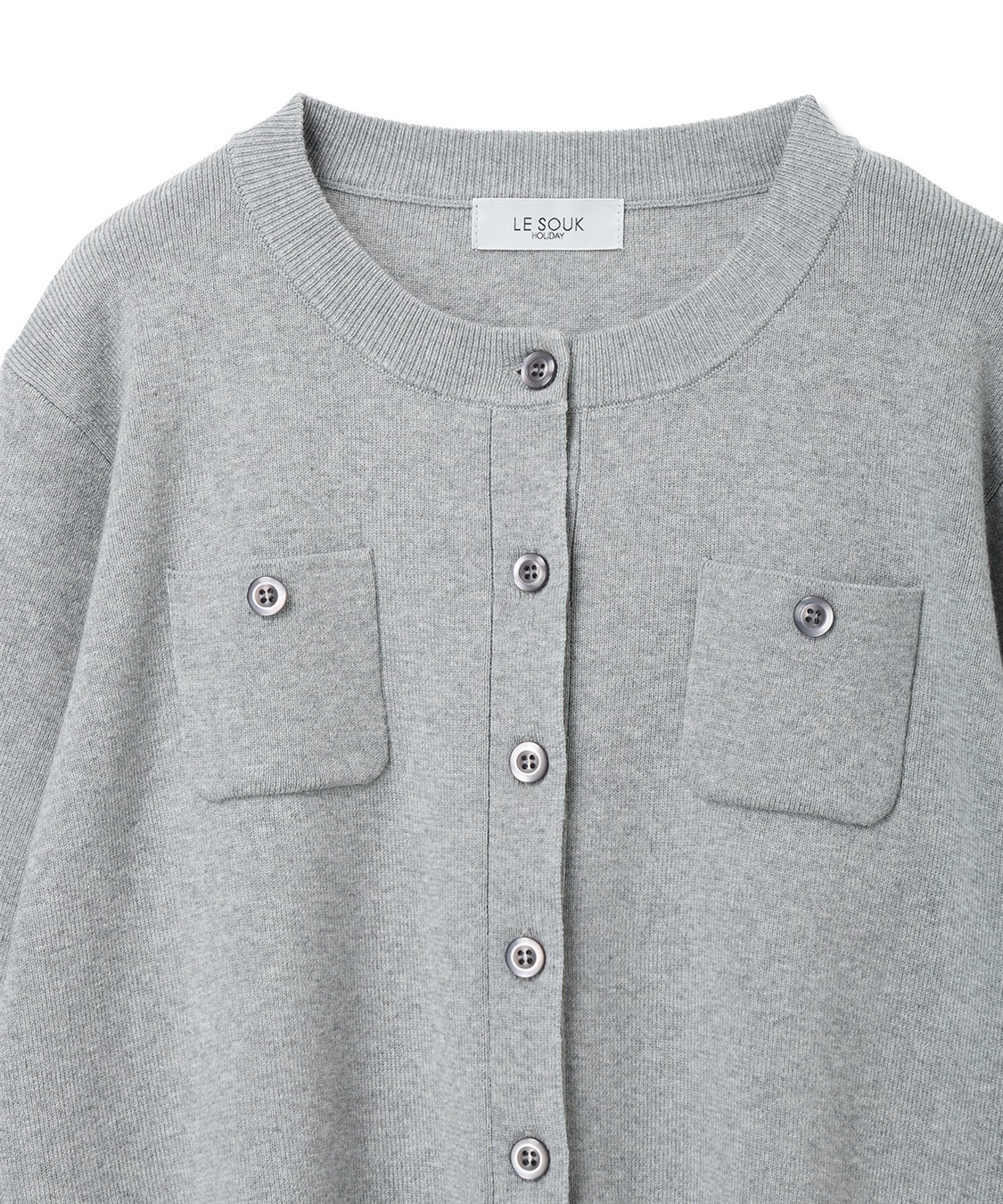 LE SOUK HOLIDAY ニットクルーネックカーディガン【ハンドウォッシャブル】_sub_23