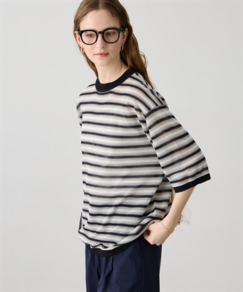 LE SOUK HOLIDAY マルチボーダーニットプルオーバー【ハンドウォッシャブル】_subthumb_1