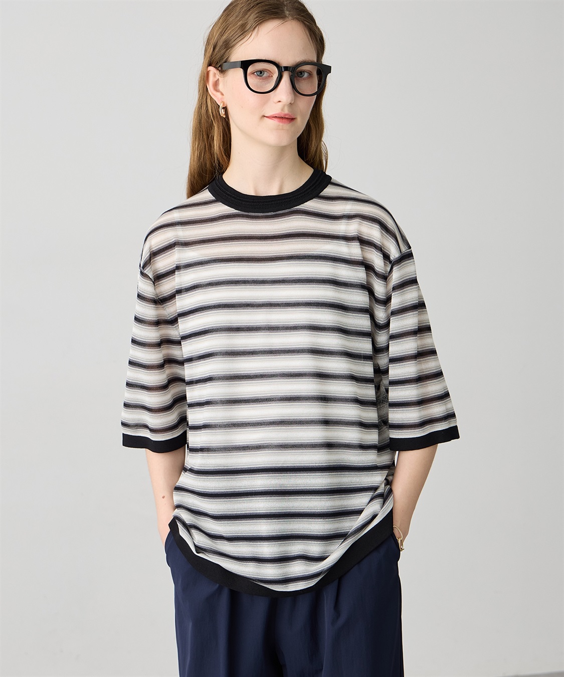 LE SOUK HOLIDAY マルチボーダーニットプルオーバー【ハンドウォッシャブル】_sub_2