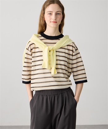 LE SOUK HOLIDAY マルチボーダーニットプルオーバー【ハンドウォッシャブル】_subthumb_4