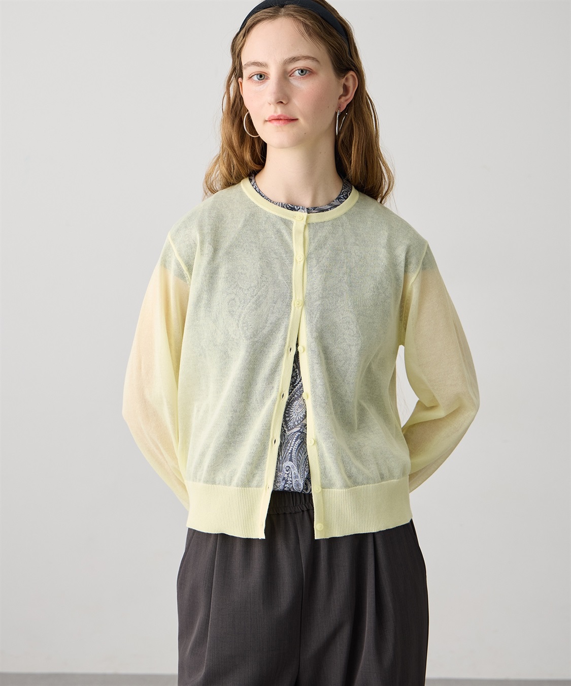 LE SOUK HOLIDAY バックギャザーシアーカーディガン_sub_1