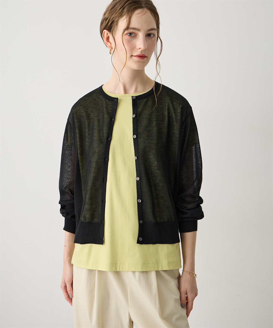 LE SOUK HOLIDAY バックギャザーシアーカーディガン_sub_3