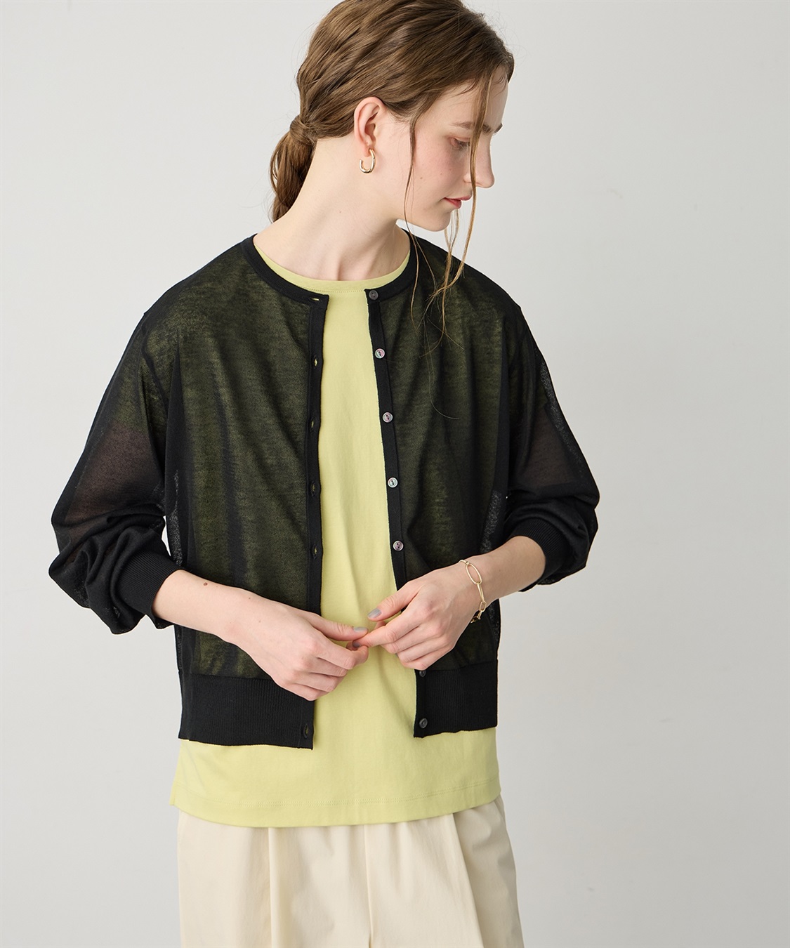 LE SOUK HOLIDAY バックギャザーシアーカーディガン_sub_5