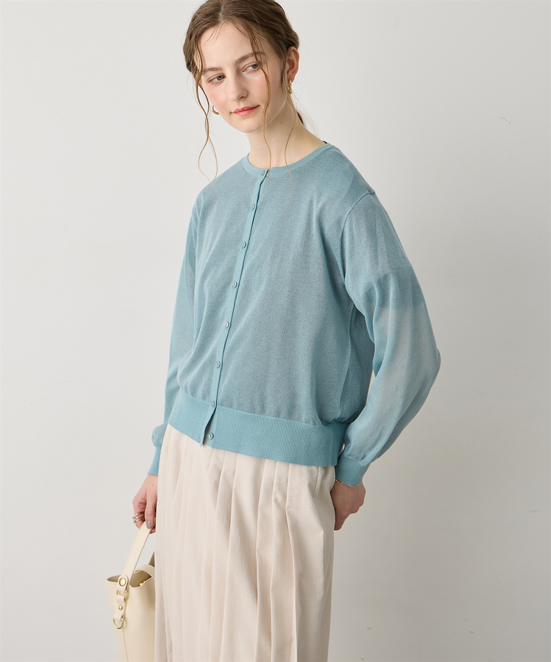 LE SOUK HOLIDAY バックギャザーシアーカーディガン_sub_7