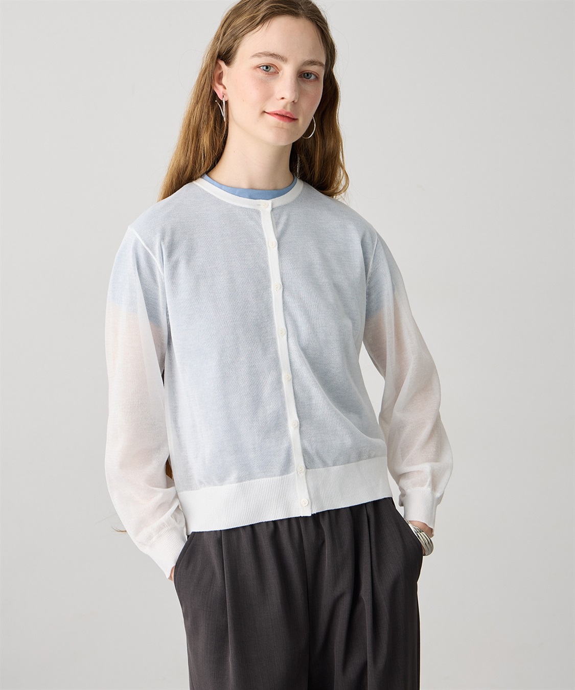 LE SOUK HOLIDAY バックギャザーシアーカーディガン_sub_10