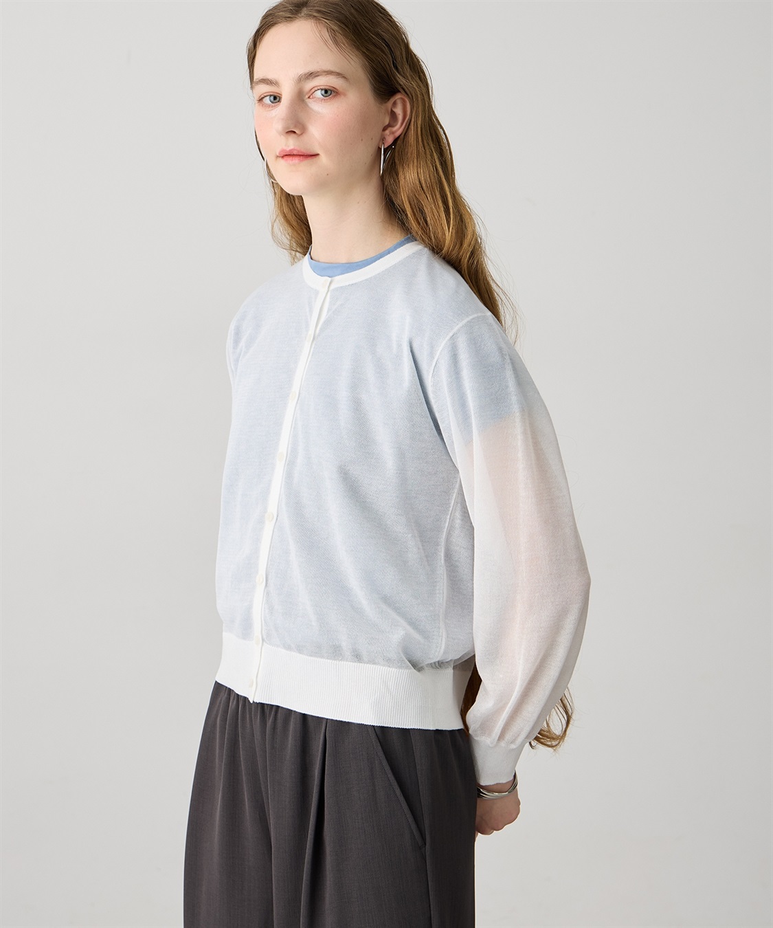 LE SOUK HOLIDAY バックギャザーシアーカーディガン_sub_11