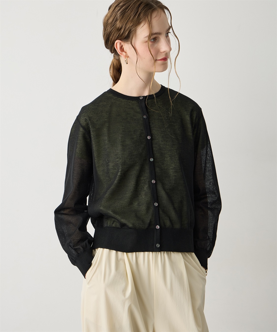 LE SOUK HOLIDAY バックギャザーシアーカーディガン_sub_12