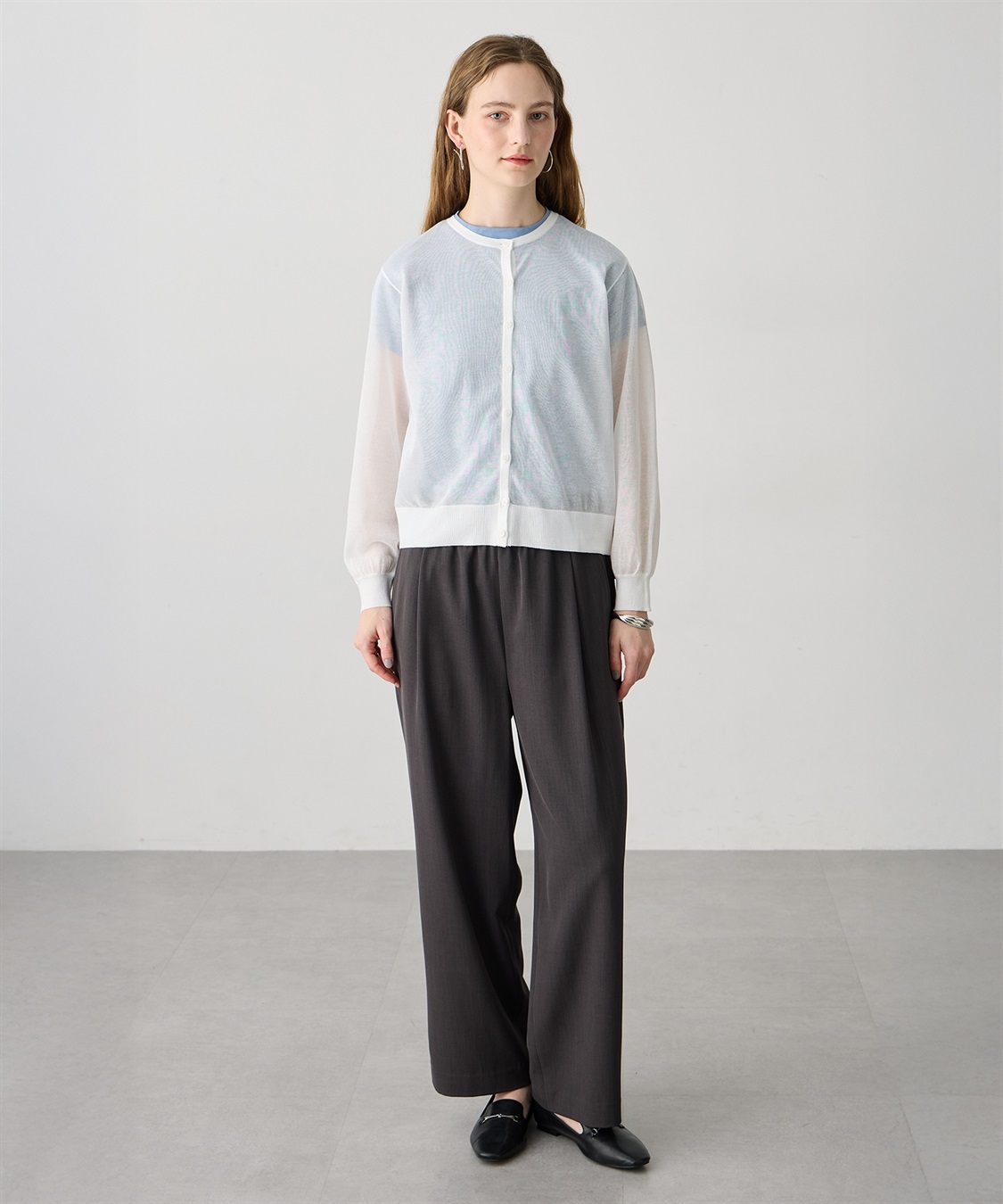 LE SOUK HOLIDAY バックギャザーシアーカーディガン_sub_18