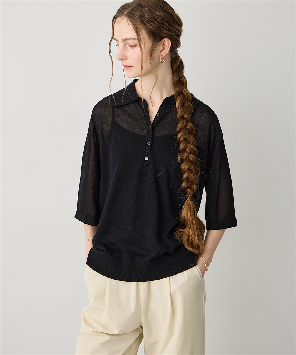 LE SOUK HOLIDAY ポロカラーニットプルオーバー_sub_5