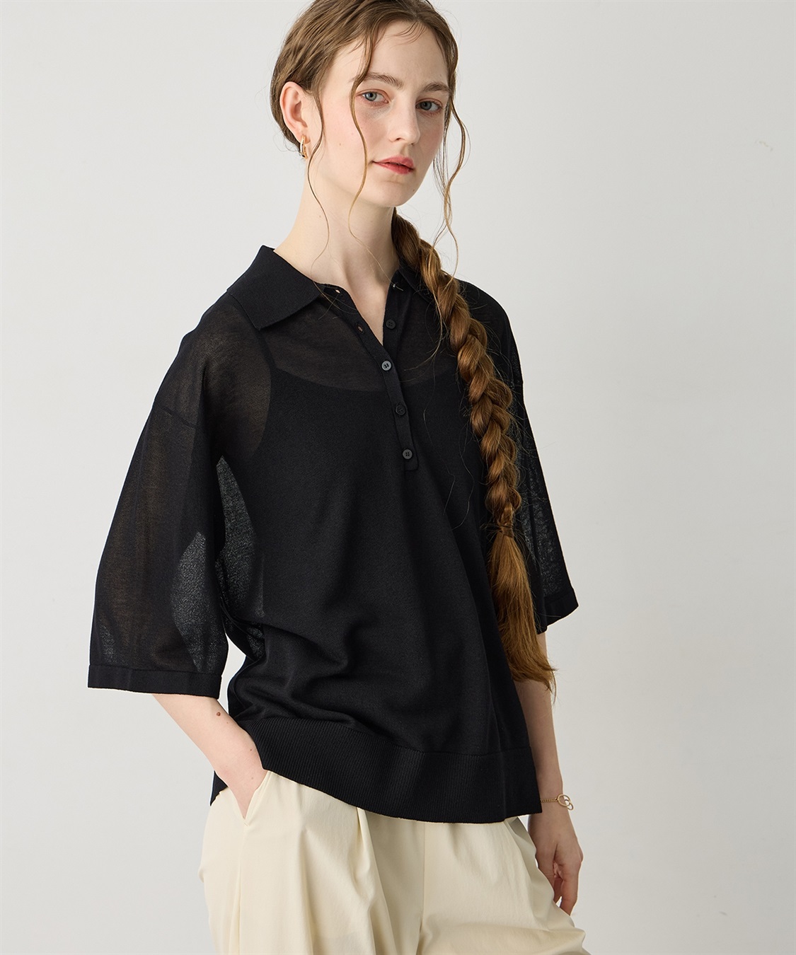 LE SOUK HOLIDAY ポロカラーニットプルオーバー_sub_7