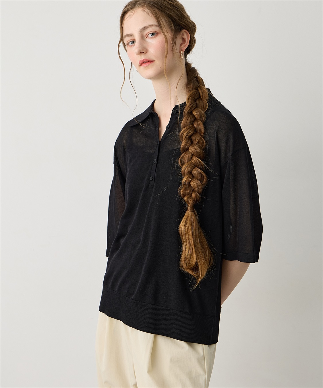 LE SOUK HOLIDAY ポロカラーニットプルオーバー_sub_8