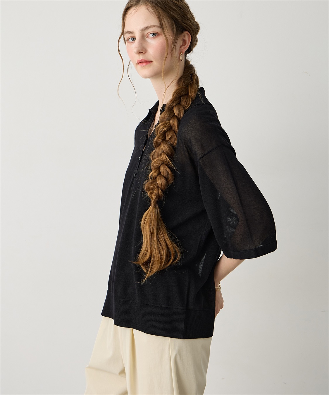 LE SOUK HOLIDAY ポロカラーニットプルオーバー_sub_9