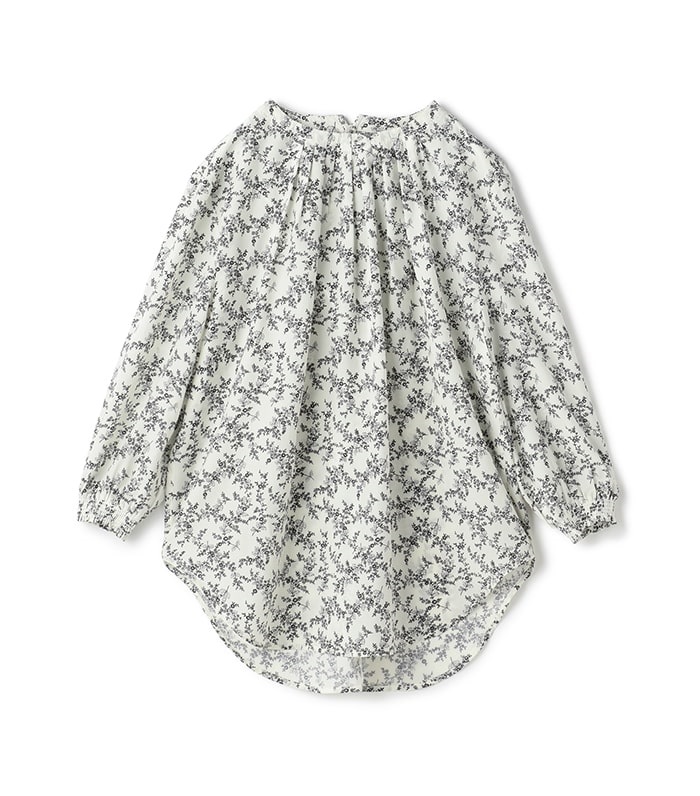 【希少】soorploom 花柄ブラウス ボタニカルプリント　2-3y 花柄プリントギャザーフリルブラウス(KIDS)(105 BLACK): キッズ