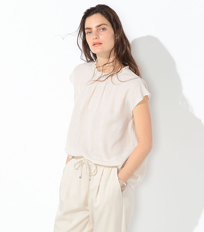LE SOUK HOLIDAY ドットプリントフレンチブラウス_sub_3