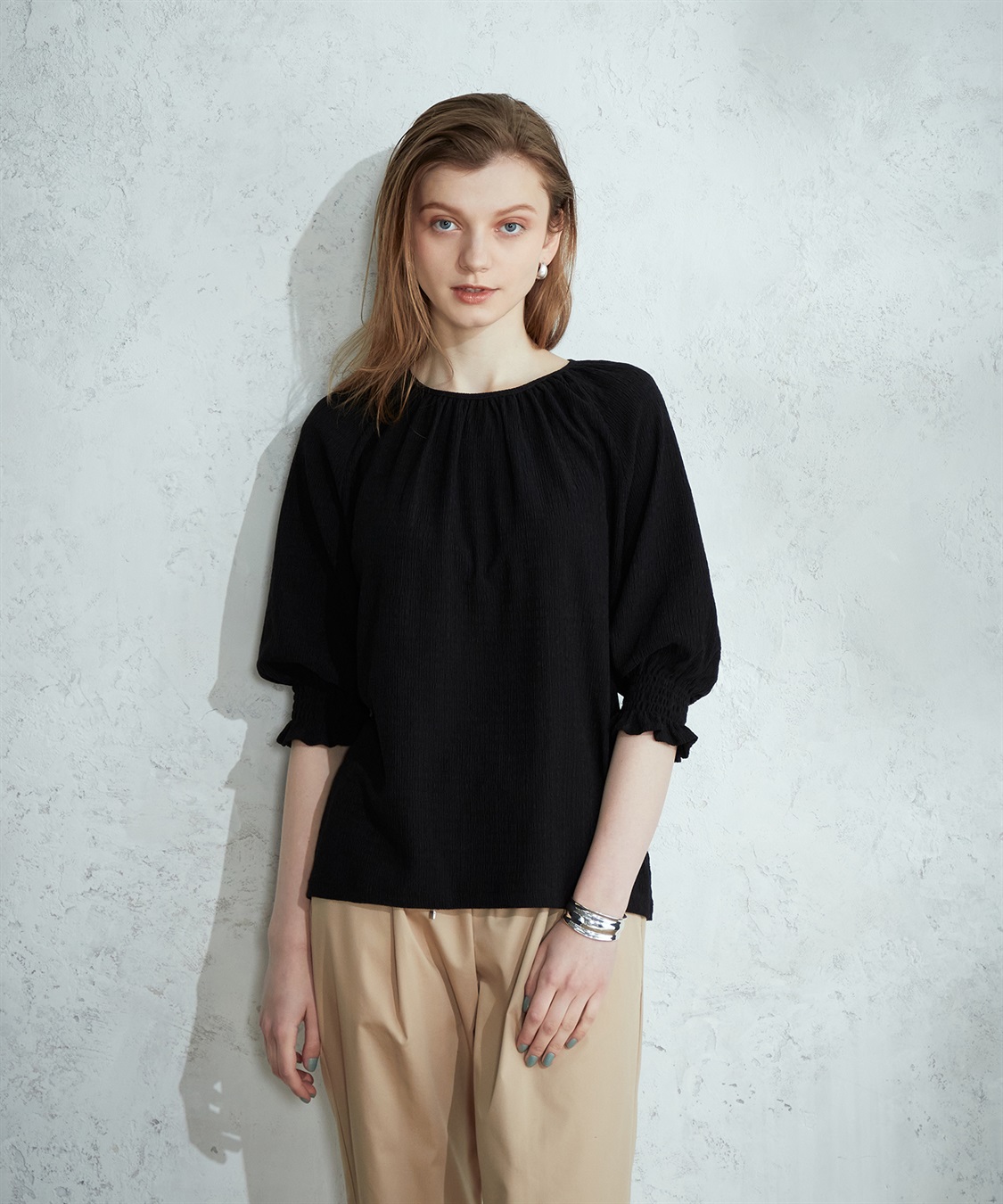 LE SOUK HOLIDAY ギャザースリーブブラウス_sub_1