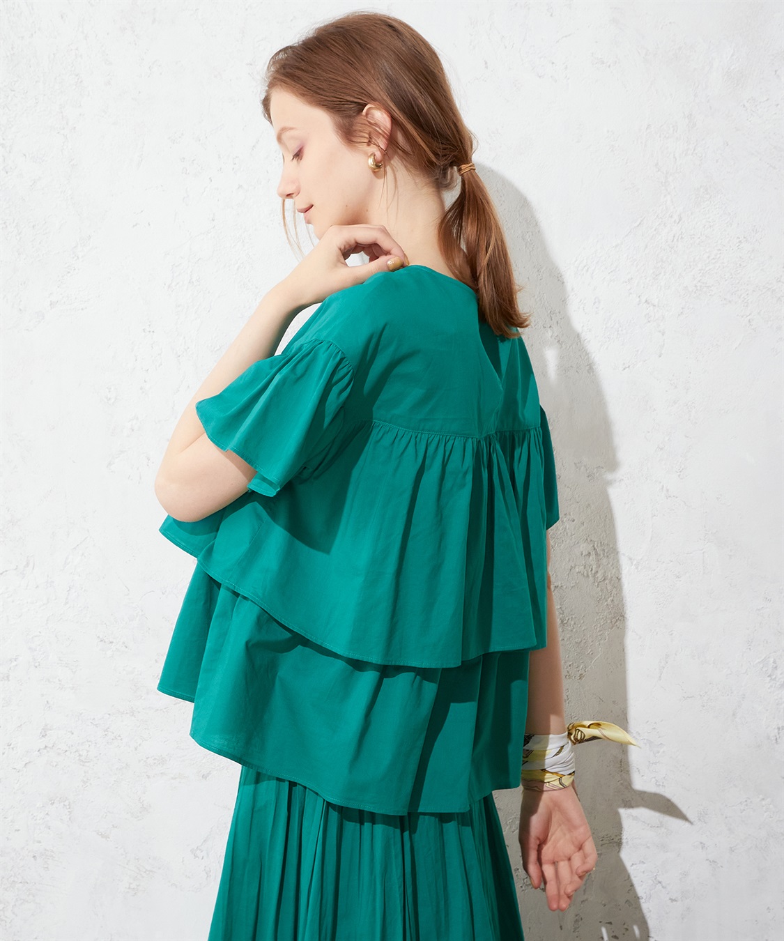 フレアスリーブティアードブラウス LE SOUK HOLIDAY｜クロスプラス公式