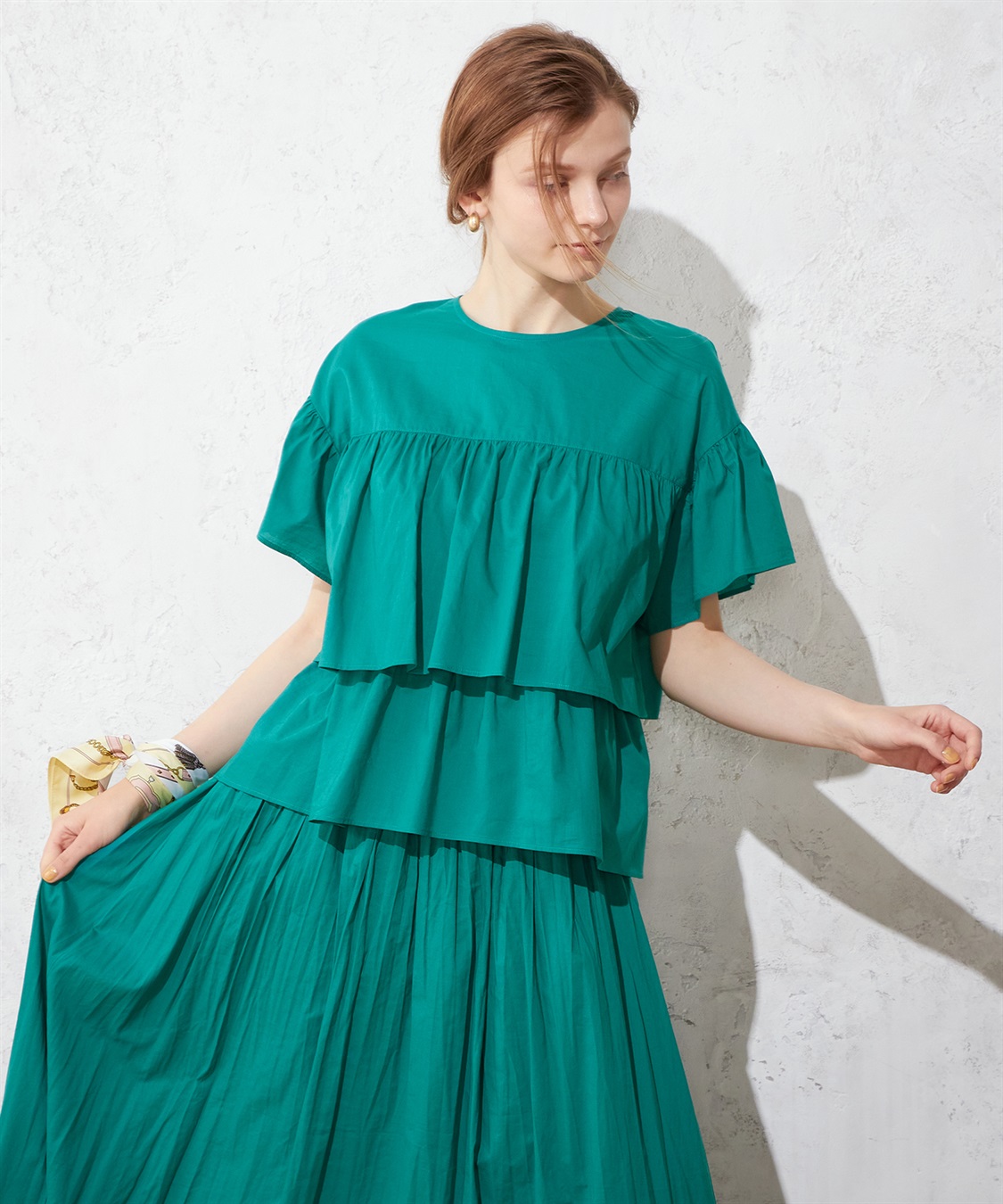 フレアスリーブティアードブラウス LE SOUK HOLIDAY｜クロスプラス公式