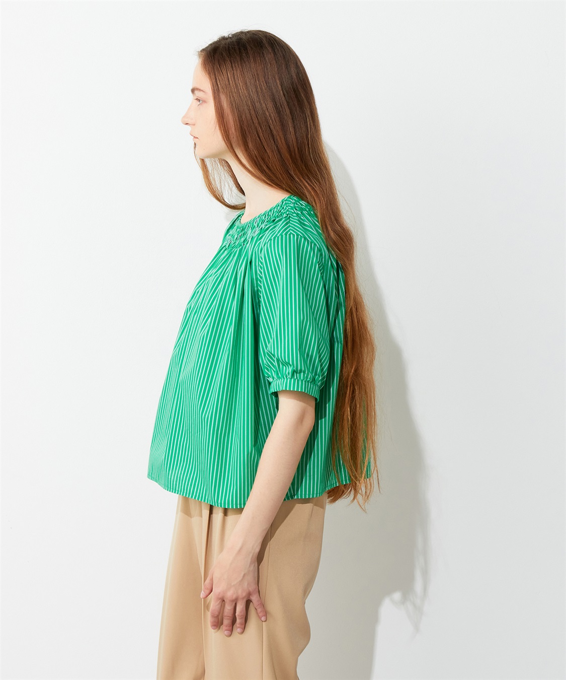 LE SOUK HOLIDAY シャーリングネックブラウス_sub_1