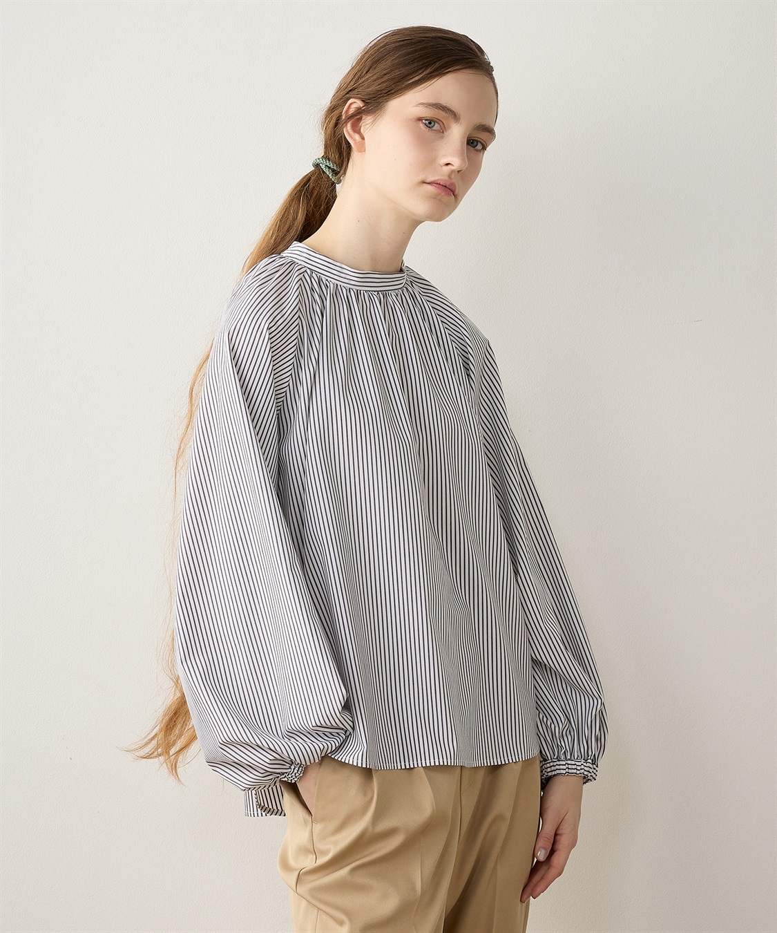 LE SOUK HOLIDAY ギャザーネックストライプブラウス_sub_9