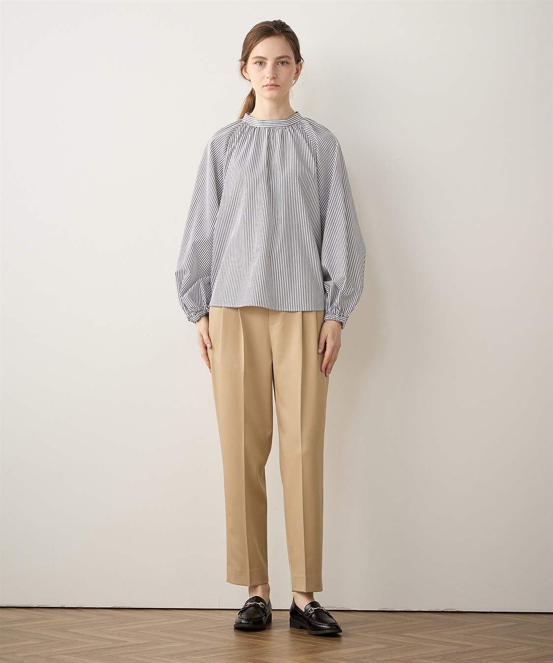 LE SOUK HOLIDAY ギャザーネックストライプブラウス_sub_10
