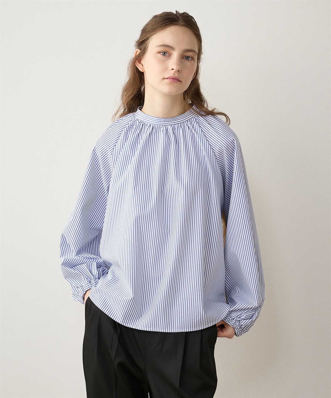 LE SOUK HOLIDAY ギャザーネックストライプブラウス_sub_12